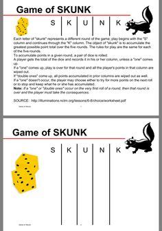 how to play skunk dice game|skunk math game rules.